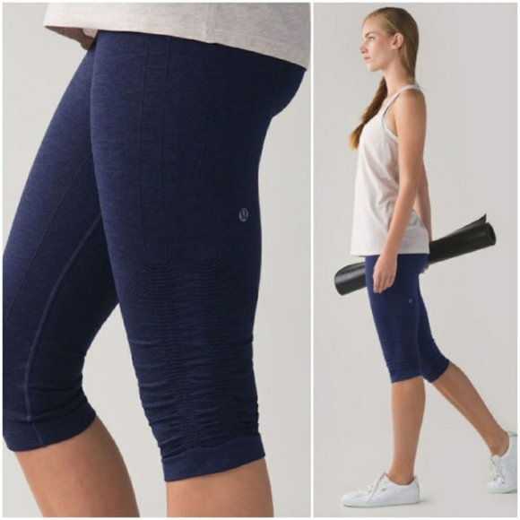lululemon athletica Pants - LULULEMON In The Flow Crop II Heathered Cadet Blue
